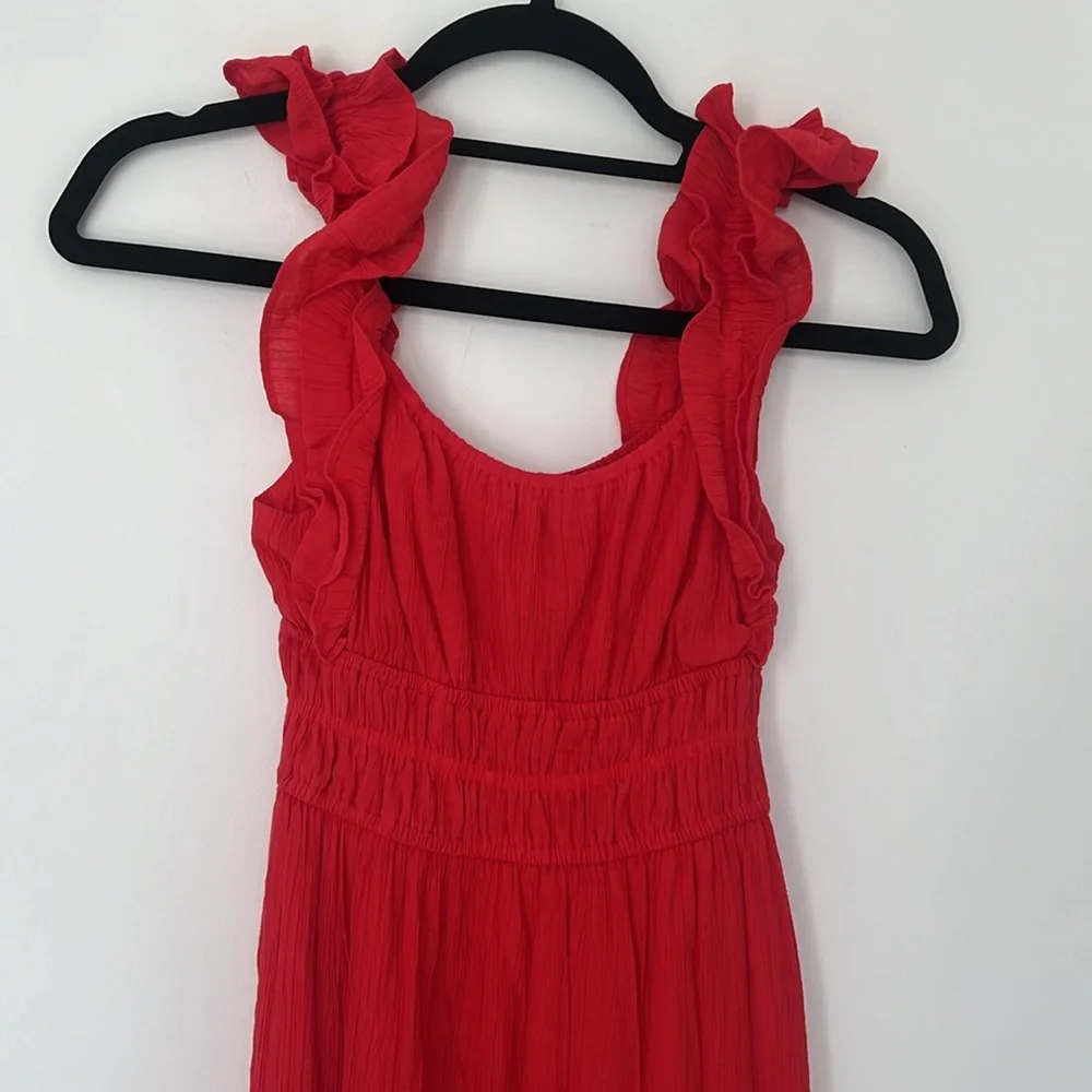Red crinkle maxi dress XXSP | euro summer elevated chic, feminine, coquette